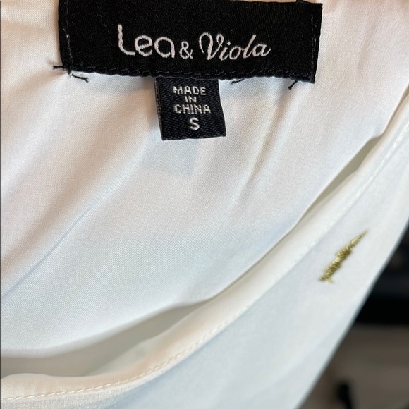 Lea & Viola Babydoll Ivory with gold dress Size Small - Picture 2 of 9